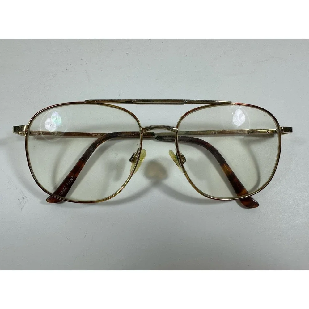 Tremont Tor Vtg 80 Aviator Dbl Bridge Eyeglasses Frames 58-16-145 Tortoise Shell